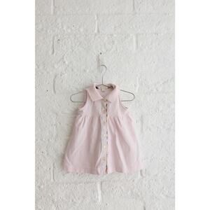 Burberry Baby Girl Pink Polo Dress Nova Check Trim Sleeveless 9M 74cm